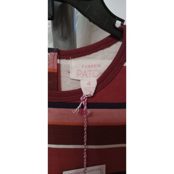Pumpkin Patch Girls Burgundy Pink Stripe Fleece Pocket Dress Size 4 NWT! Cute! - Picture 4 of 9